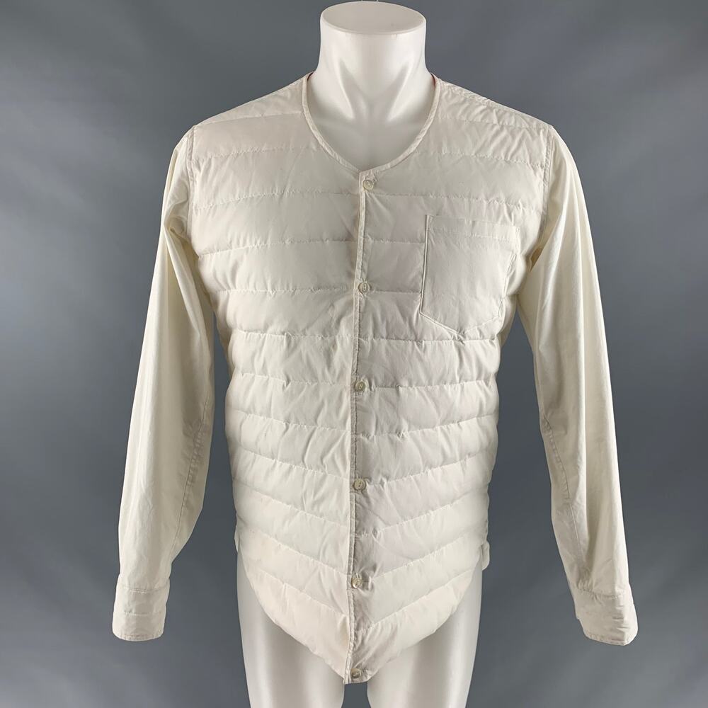 SASQUATCHfabrix Size XL Off White Quilted Cotton Blend Jacket